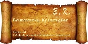 Brunovszky Krisztofer névjegykártya